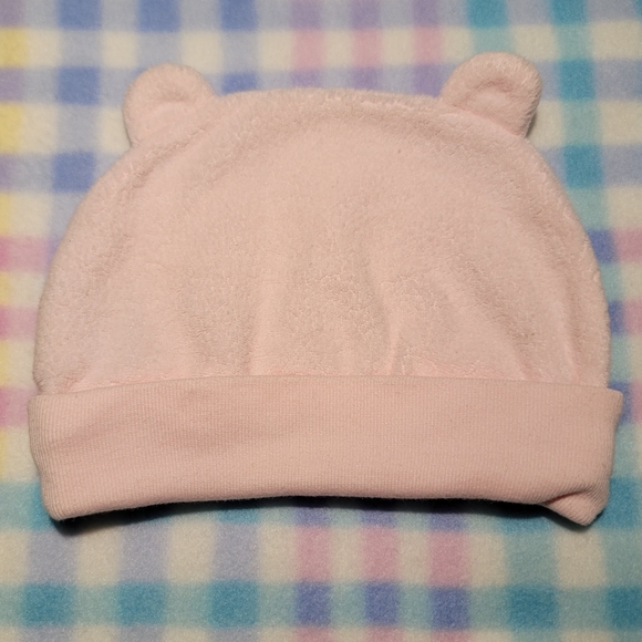 TRANSFORM BABY APPAREL ♡ Precious  Little SOFT Pink Teddy Bear Ears Beanie Hat - Picture 2 of 4